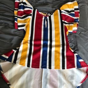 New multicolored hi-low Blouse